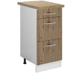 Vicco mueble bajo de cocina r-line, roble artesanal, 40 cm con cajones, et roble