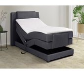 Pack boxspring cabecero + somieres articulados eléctricos + colchones + cubrecolchón castel de palacio - 100x200cm - tela antracita