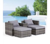 Moana conjunto de jardín de resina gris de 4 plazas