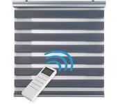 Estor enrollable motorizado noche y día automático con batería estores con motor y mando acabados premium gris 100 x 250cm