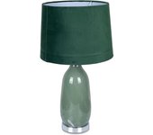 Lampara de cristal verde con tulipa verde emerald