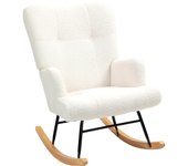Silla mecedora homcom borreguito crema 65x88x87 cm 83b-228v00cw