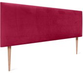 Dhome cabecero de terciopelo liso alta gama con patas moderno cabezal tapizado cama lujo dormitorio acolchado (rojo, 160x105cm)