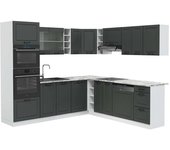 Vicco cocina esquinera r-line, antracita casa de campo/blanco, 237 x 60 cm , et mármol
