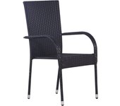 4 piezas sillas de jardín | silla de exterior | sillon jardín apilables ratán sintético negro cfw599659