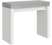 Consola extensible 90x40/300 cm roxell mix tapa cemento - patas fresno blanco