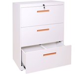 Archivador colgante hwc-a10, archivador de oficina armario de acero, a4 con cerradura ~ 103x76x46cm blanco