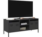 Vidaxl mueble para tv acero laminado en frío negro 101,5x39x43,5 cm