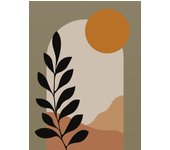 Papel pintado panorámico - hoja boho