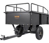 Carro volquete de acero del remolque atv resistente de vevor 750 libras remolque utilitario del jardín de 15 pies cúbicos