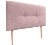 Dhome cabecero acabado lana ecológica premium liso botones con patas cabezal tapizado cama dormitorio acolchado winter luxury (salmón, 105 cm)