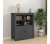 Aparador | aparador de comedor | armario de cocina de madera maciza de pino gris 83x41,5x100 cm cfw85522