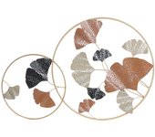 Decoración de pared dkd home decor dorado metal terracota hoja de planta (103,5 x 7 x 67 cm)