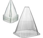 Relaxdays sombreros de jardín, set 80, contra caracoles y heladas , 22x19x19 cm, campanas protectoras pvc, transparente
