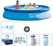 Paquete de piscina - intex - alrededor - 396x396x84 cm + accesorios a676