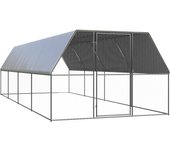 Maison exclusive - jaula gallinero de exterior de acero galvanizado 3x8x2 m