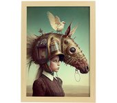 Nacnic poster cabeza de caballo en estilo surrealismo cinematográfico ilustraciones y grabados de historieta abstracta para a3 marcos madera