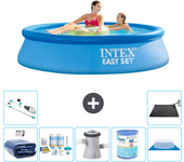 Paquete de piscina - intex - alrededor - 244x244x61 cm + accesorios a430