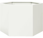 Jardinera hexagonal acero blanco 69x60x45 cm