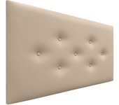 Dhome cabecero de polipiel con 3 hileras intercaladas de botones cabezal tapizado cama lujo (beige, 105cm)