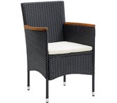 4 piezas sillas de comedor para jardín | silla de exterior | sillon jardín ratán sintético negro cfw599617
