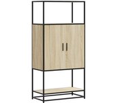 Aparador | aparador de comedor | armario de cocina alto madera de ingeniería y metal sonoma 68x35x139 cm cfw92256