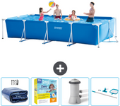 Paquete de piscina - intex - rectángulo - 450x220x84 cm + accesorios cb14