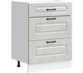 Mueble bajo de cocina kalmar madera de ingeniería gris hormigón