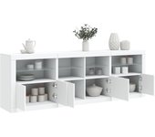 Aparador | aparador de comedor | armario de cocina con luces led blanco 202x37x67 cm cfw36241