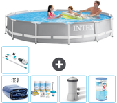 Paquete de piscina - intex - alrededor - 366x366x76 cm + accesorios a1911