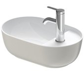 Duravit luv lavabo sobre encimera 42x27cm, sin rebosadero, con banco de agujeros para grifo, 1 agujero para grifo, pulido, 0381422300, color: blanco &