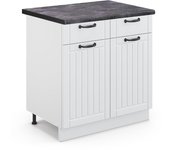 Vicco mueble bajo de cocina fame-line, blanco casa de campo, 80 cm , et antracita