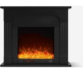 Chimenea eléctrica con marco negro de diseño y de bajo consumo ludvika n