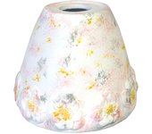 Pantalla de lámpara tosel rosas cerámica campana manchado blanco d17 x h14 cm