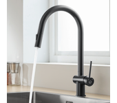 Cecipa max grifo de cocina monomando negro con ducha extraíble - grifo de cocina giratorio 360° de acero inoxidable - grifo monomando para fregadero c