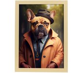 Nacnic lámina bulldog elegante audaz en estilo fotografía a todo color divertidas ilustraciones de animales con ropa humana diseño y a3 marco madera