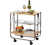 Carrito de servicio dinett deluxe madera de arce 68x70x40,6 cm wenko
