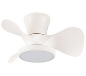 Ventilador de techo de techo led moll blanco 20w 1900lm cct intensidad regulable con mando a distancia