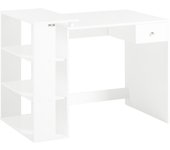 Mesa de escritorio, mesa de ordenador con un cajón y 4 estantes,color blanco, l 101 x h 76 cm,fwt35-w sobuy es