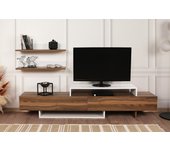 Mueble tv con estante nirvanateak teca blanco