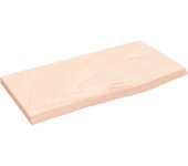 Estante de pared 60x30x2 cm madera maciza de roble sin tratar