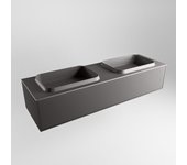 Mondiaz erin 150cm mueble de baño color dark grey con 1 cajón. con lavabo ridge doble sin orificios color dark grey