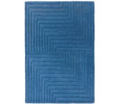 Alfombra de pura lana lisa tufted a mano con relieve square 120x170 cm
