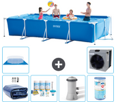 Paquete de piscina - intex - rectángulo - 450x220x84 cm + accesorios a263