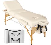Tectake camilla para masajes de 3 zonas, acolchado 10 cm y estructura de madera