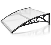 Toldo para puerta marquesina anti uv transparente de aluminio 100x120cm