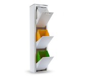 Don hierro - cubo de basura y reciclaje lacado, 3 cubos gran capacidad, cubek-