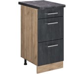 Vicco mueble bajo de cocina r-line, hormigón negro, 40 cm et antracita