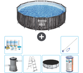Paquete de piscina - bestway - alrededor - 427x427x107 cm + accesorios cb32