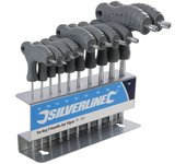 Silverline - set di chiavi trx con manico a t 10 p.zi t9 - t50 (328015)